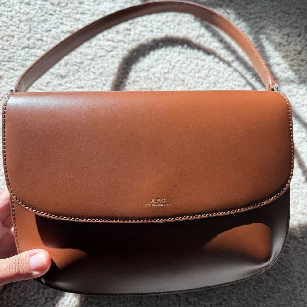 A.P.C. Dark Brown Leather Shoulder Bag - Picture 3 of 8